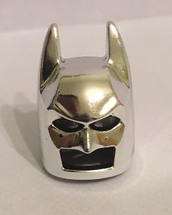 Chrome Silver Minifig, Headgear Mask Batman Type 2 Cowl (Angular Ears, Pronounced Brow)   10113 or 28766  Custom Chromed by BUBUL