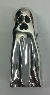 10173 Chrome Silver Minifig, Headgear Head Cover, Ghost Shroud with Open Mouth  10173 Custom Chromed by BUBUL