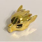   11233 Chrome Gold Minifig, Headgear Mask Wolf, Plain  Custom Chromed by BUBUL