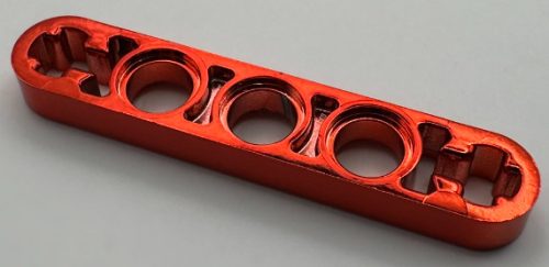 11478 Chrome RED Technic, Liftarm 1 x 5 Thin with Axle Holes on Ends  Part: 11478 Custom Chromed by BUBUL