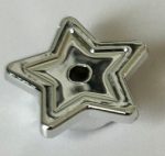   11609 Chrome Silver Plate, Round 1 x 1 with Star and Small Pin Hole or 3498  28619  Custom Chromed by Bubul