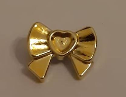 11618 Chrome Gold Friends Accessories Hair Decoration, Bow with Heart, Long Ribbon and Pin Custom Chromed by BUBUL