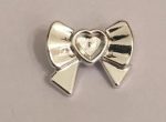  11618 Chrome Silver Friends Accessories Hair Decoration, Bow with Heart, Long Ribbon and Pin Custom Chromed by BUBUL