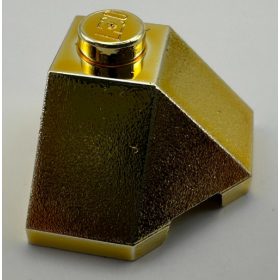   13548 Chrome GOLD Wedge 2 x 2 (Slope 45 Corner) Custom Chromed by BUBUL
