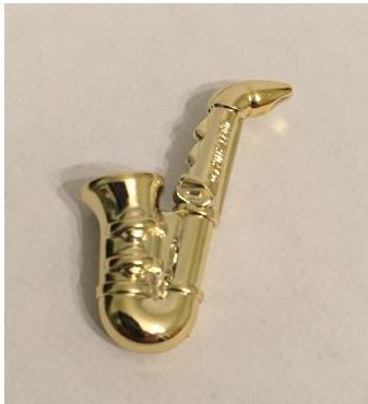 13808 Chrome Gold Minifig, Utensil Saxophone  Custom Chromed by BUBUL