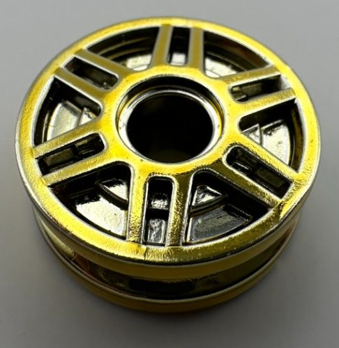 13971 Chrome Gold Wheel 18mm D. x 8mm with Fake Bolts and Deep Spokes with Inner Ring  13971 or 56902  Custom Chromed by BUBUL