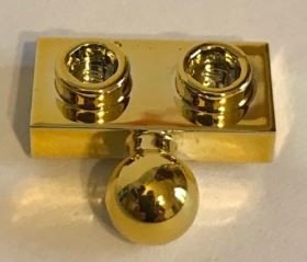 14417 Chrome GOLD Plate, Modified 1 x 2 with Tow Ball on Side  Custom Chromed by BUBUL