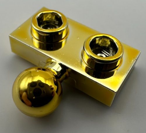 14417 Chrome GOLD Plate, Modified 1 x 2 with Tow Ball on Side  Custom Chromed by BUBUL