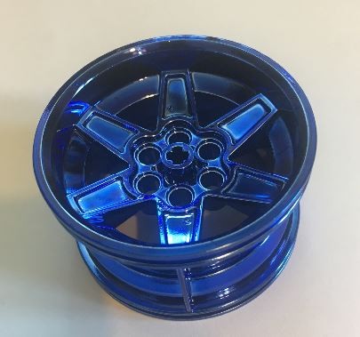 15038 Chrome BLUE Chrome  Wheel 56mm D. x 34mm Technic Racing Medium or 51150  Custom Chromed by Bubul  