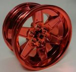   15038 Chrome-RED Wheel 56mm D. x 34mm Technic Racing Medium, 6 Pin Holes or 51150 Custom chromed by Bubul