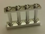   Chrome Silver Fence Spindled 1 x 4 x 2 with 4 Studs  number: 15332 Custom Chromed by Bubul