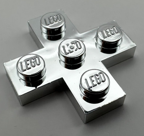 15397 | Chrome Silver Plate, Modified 3 x 3 Cross | Custom Chromed by Bubul