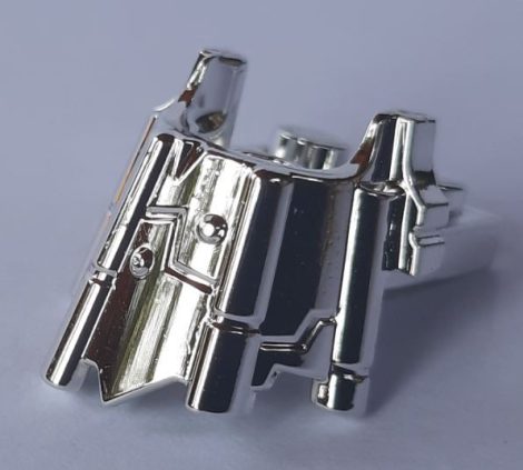 Chrome Silver Plate, Modified 2 x 2 with Curved Minifigure Head Holder  Part: 15440 Custom Chromed by BUBUL