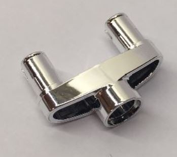 Chrome Silver Technic, Pin Connector 3L with 2 Pins and Center Hole  15461 Custom Chromed by BUBUL
