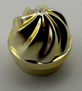 15470 Chrome Gold Plate, Round 1 x 1 with Swirled Top  Custom Chromed by BUBUL