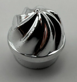 15470 Chrome Silver Plate, Round 1 x 1 with Swirled Top  15470 Custom Chromed by BUBUL