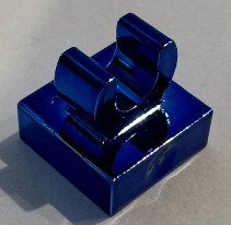 15712 Chrome BLUE Tile, Modified 1 x 1 with Clip - Rounded Edges 15712 or 2555 Custom chromed by Bubul