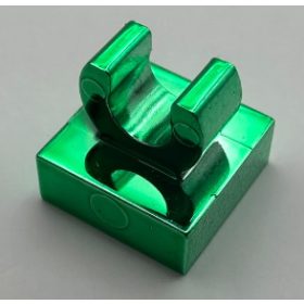   15712 Chrome Green Tile, Modified 1 x 1 with Clip - Rounded Edges  part: 15712 or 2555 Custom chromed by Bubul