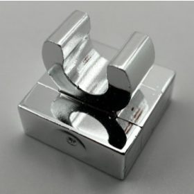   15712 Chrome Silver Tile, Modified 1 x 1 with Clip - Rounded Edges  15712 or 2555 Custom Chromed by BUBUL