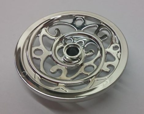 Chrome Silver Wheel Wagon - Ornate Huge (43mm D.)  15744 Custom Chromed by BUBUL