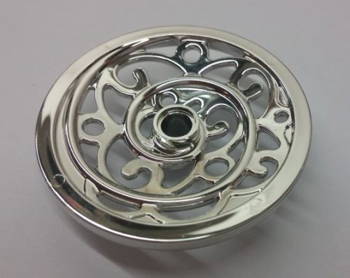 15744 Chrome Silver Wheel Wagon - Ornate Huge (43mm D.)  Custom Chromed by BUBUL