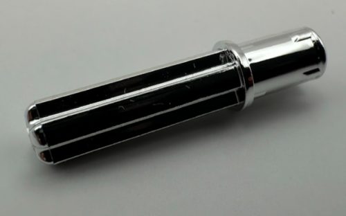 18651 Chrome Silver Technic, Axle Pin 3L with Friction Ridges Lengthwise and 2L Axle Custom Chromed by BUBUL