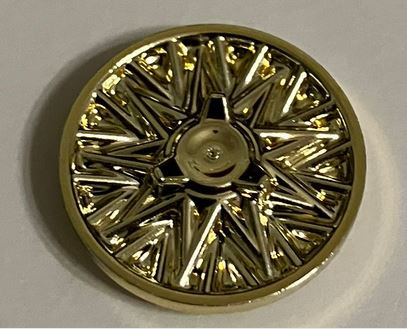 1872 Chrome Gold Wheel Cover Thin Spoke and Spinner - for Wheel 18976 or 100729 Custom Chromed by BUBUL