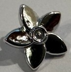   18853 Chrome Silver Friends Accessories Hair Decoration, Flower with Pointed Petals and Small Pin Custom Chromed by BUBUL