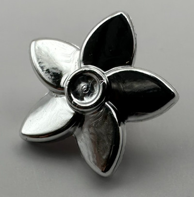 18853 Chrome Silver Friends Accessories Hair Decoration, Flower with Pointed Petals and Small Pin Custom Chromed by BUBUL