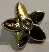 18853 Chrome Gold Friends Accessories Hair Decoration, Flower with Pointed Petals and Small Pin Custom Chromed by BUBUL