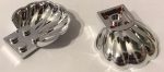  18970 Chrome Silver Clam / Scallop Shell with 4 Studs Custom chromed by Bubul