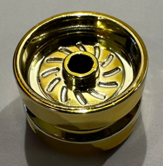 18976 Chrome Gold Wheel 18mm D. x 12mm with Axle Hole and Stud  Custom Chromed by BUBUL