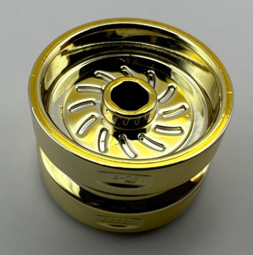 18976 Chrome Gold Wheel 18mm D. x 12mm with Axle Hole and Stud  Custom Chromed by BUBUL