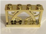   19121 Chrome Gold Fence 1 x 4 x 2 Ornamental with 4 Studs  Custom Chromed by BUBUL