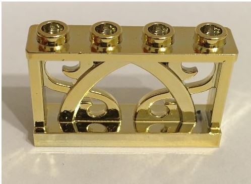 19121 Chrome Gold Fence 1 x 4 x 2 Ornamental with 4 Studs  Custom Chromed by BUBUL