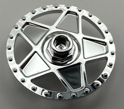 19215 Chrome Silver Wheel Cover 5 Spoke Thick with Edge Bolts - for Wheel 56145  Custom Chromed by Bubul