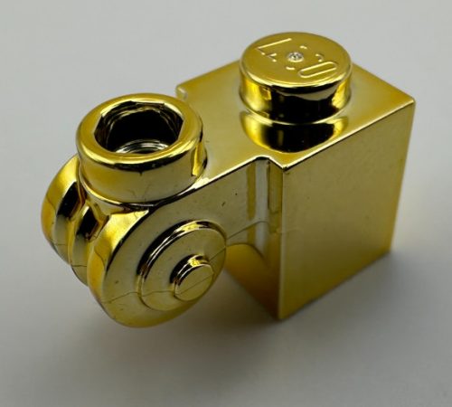 20310_Chrome GOLD Brick, Modified 1 x 1 with Scroll with Open Stud  20310 Custom Chromed by BUBUL