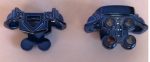   22402 Chrome Blue Minifigure Armor Breastplate with Shoulder Pads Large, Pentagonal Cutout and 4 Studs on Back Custom Chromed by BUBUL