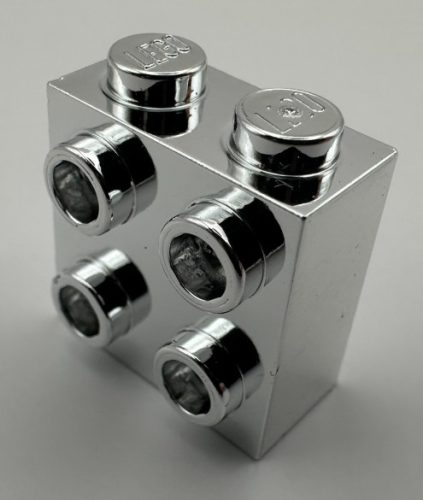 22885 Chrome Silver Brick, Modified 1 x 2 x 1 2/3 with Studs on 1 Side  Custom Chromed by BUBUL