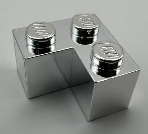 Chrome Silver Brick 2 x 2 Corner    Part: 2357  Custom chromed by Bubul