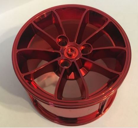 Chrome-RED Wheel 62.3mm D. x 42mm Technic Racing Large  part 23800 Custom Chromed by BUBUL