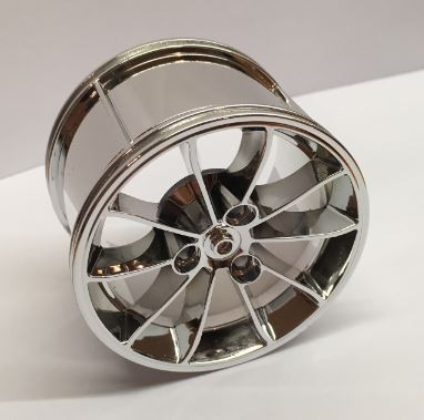 Chrome Silver Wheel 62.3mm D. x 42mm Technic Racing Large  23800 Custom Chromed by BUBUL