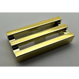   2412b_S Chrome GOLD Tile, Modified 1 x 2 Grille with Bottom Groove / Lip   Part:2412b  Custom chromed by Bubul