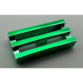   2412b Chrome Green Tile, Modified 1 x 2 Grille with Bottom Groove / Lip  2412  Custom chromed by Bubul