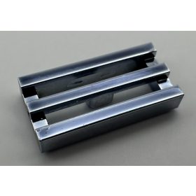   2412b_T Chrome Black Chrome-Titan   Tile, Modified 1 x 2 Grille with Bottom Groove / Lip   Part:2412b   Custom chromed by Bubul