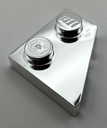 24307 | Chrome Silver Wedge, Plate 2 x 2 Right | Custom Chromed by BUBUL