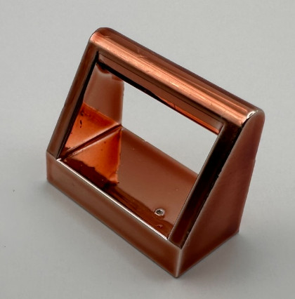 2432 Chrome Copper Tile, Modified 1 x 2 with Handle  Custom Chromed by BUBUL