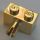 2458_Chrome GOLD Brick, Modified 1 x 2 with Pin Custom Chromed by BUBUL