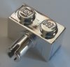 2458_Chrome Silver Brick, Modified 1 x 2 with Pin Custom Chromed by BUBUL