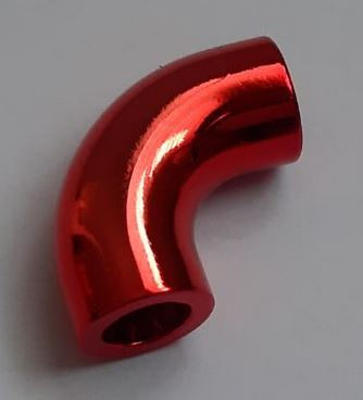 25214 Chrome RED Brick, Round 1 x 1 d. 90 Degree Elbow - No Stud - Type 2 - Axle Hole  Very similar item 71076  Custom Chromed by BUBUL